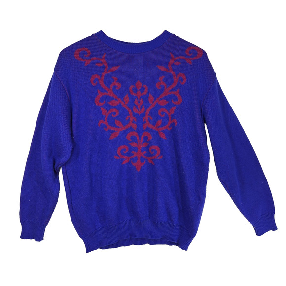 Vtg Sweater Southern Sweater Womens Large Purple Grandma Fall Autumn Grandmacore - Picture 1 of 12